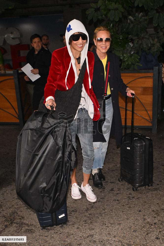 Cannes Dominique Crenn And Maria Bello At Nice Airport