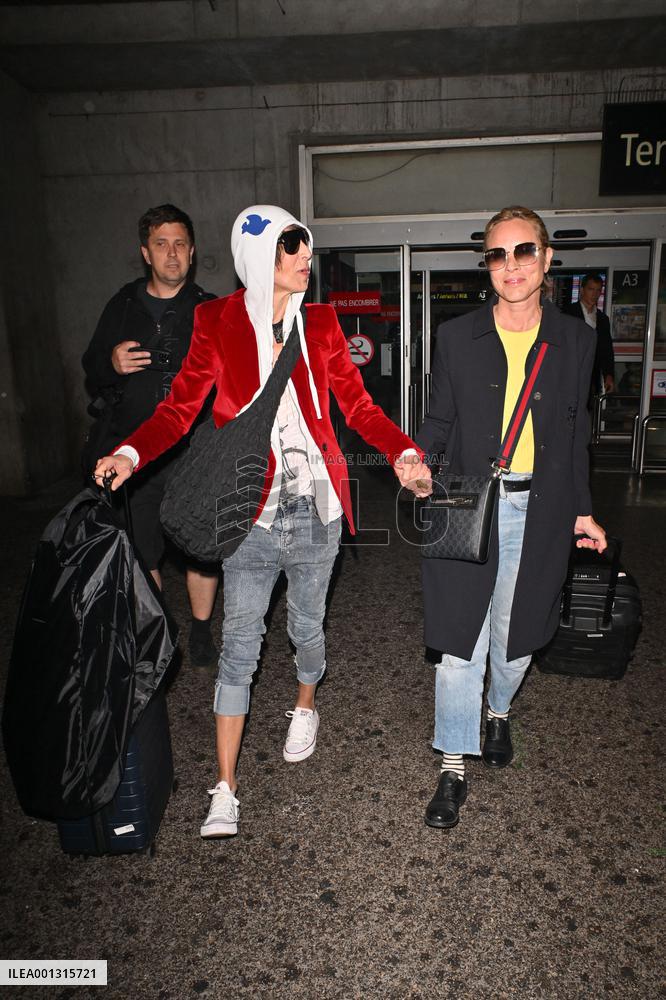 Cannes Dominique Crenn And Maria Bello At Nice Airport