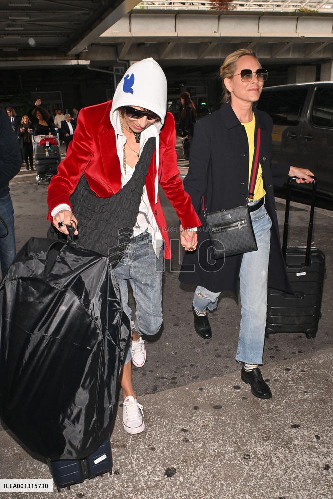 Cannes Dominique Crenn And Maria Bello At Nice Airport