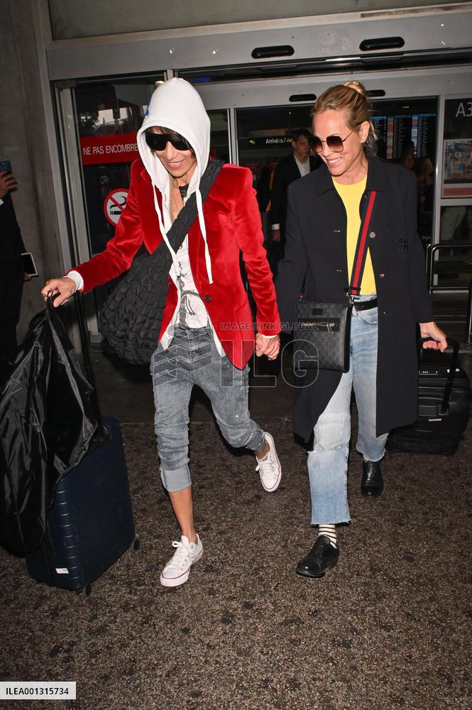 Cannes Dominique Crenn And Maria Bello At Nice Airport