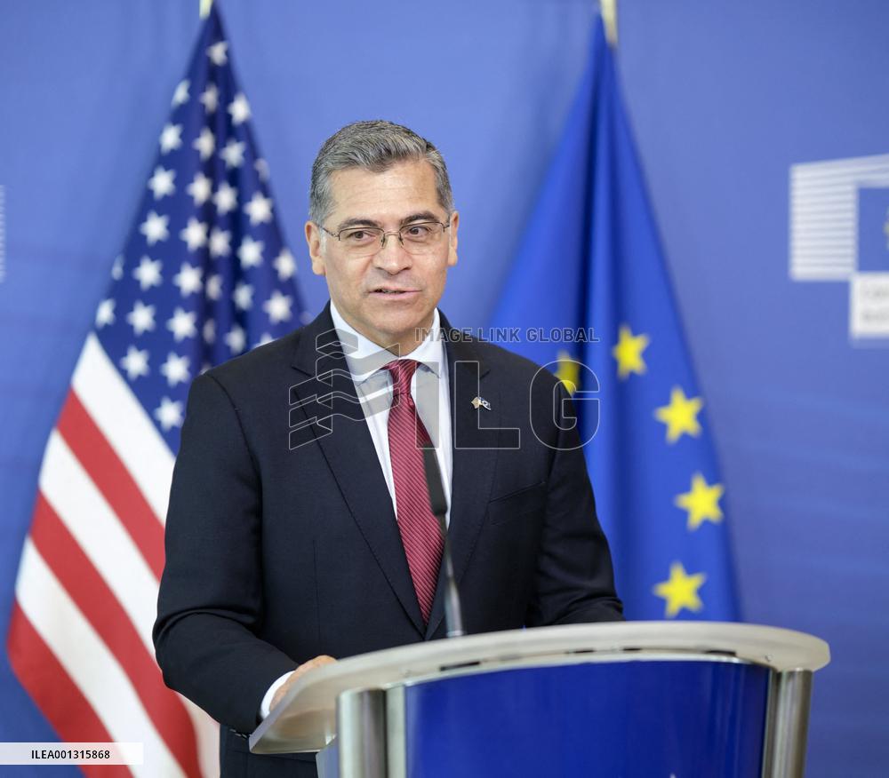 Stella Kyriakides And Xavier Becerra Press Conference - Brussels