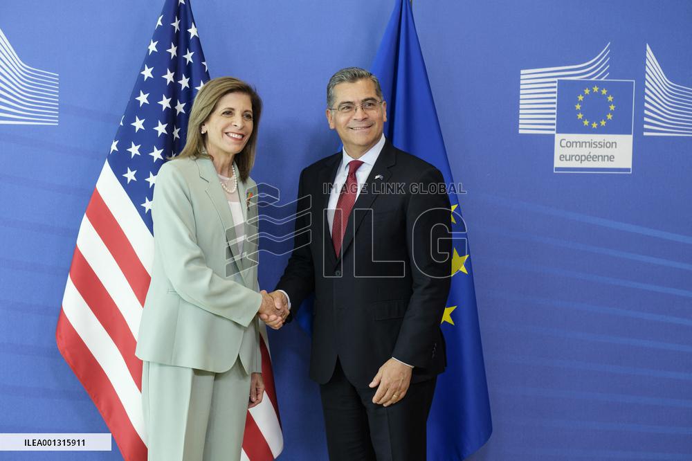 Stella Kyriakides And Xavier Becerra Press Conference - Brussels