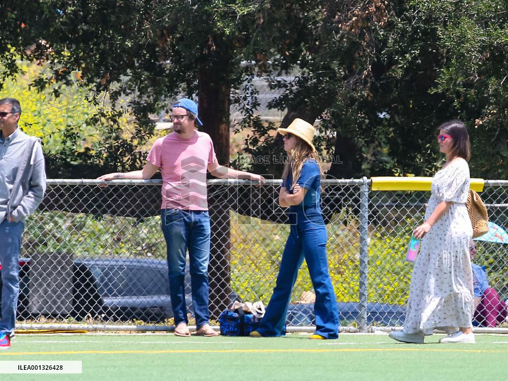 Olivia Wide And Jason Sudeikis At Their Son  Football Game - LA