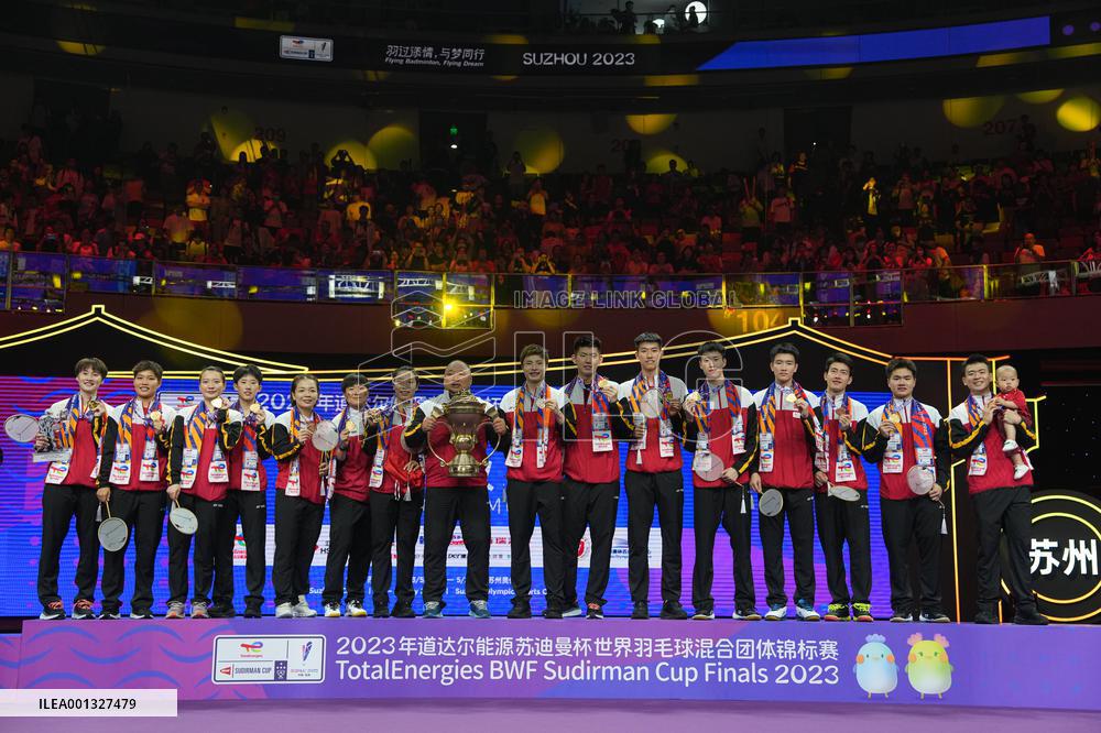 (SP)CHINA-SUZHOU-BADMINTON-SUDIRMAN CUP-FINAL-AWARDING CEREMONY (CN)