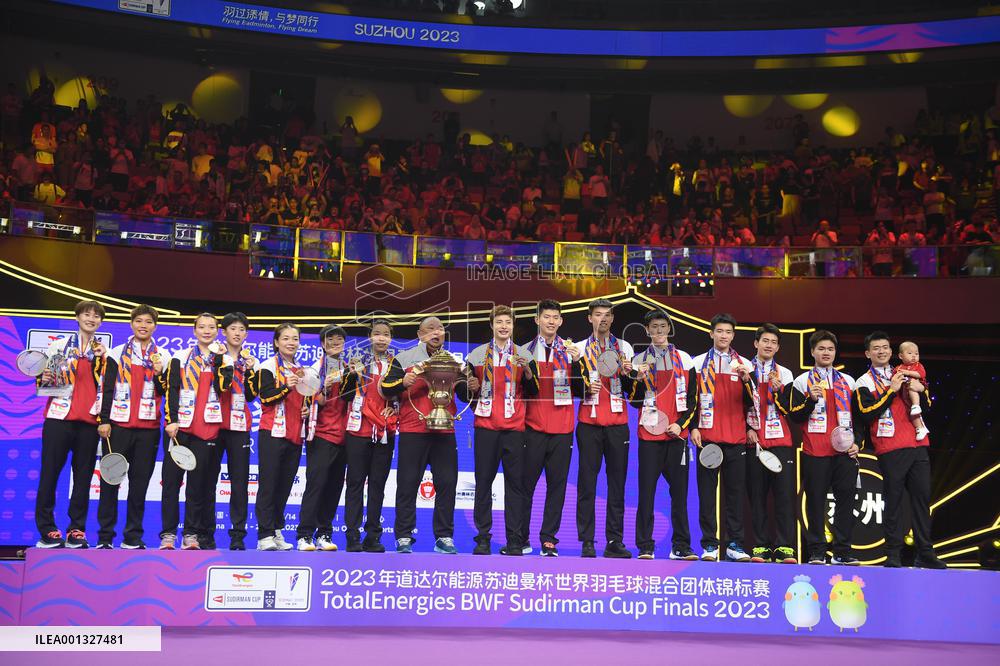 (SP)CHINA-SUZHOU-BADMINTON-SUDIRMAN CUP-FINAL-AWARDING CEREMONY (CN)