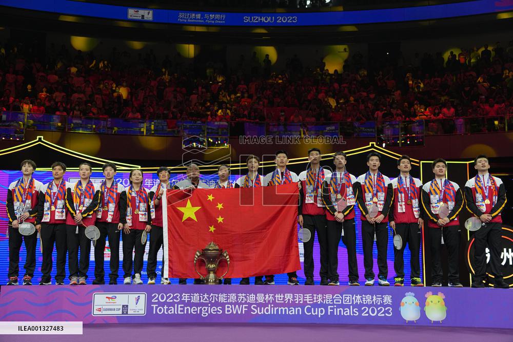 (SP)CHINA-SUZHOU-BADMINTON-SUDIRMAN CUP-FINAL-AWARDING CEREMONY (CN)