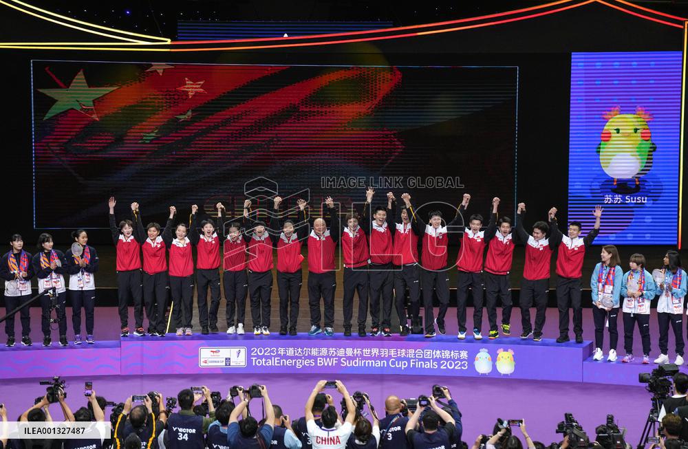 (SP)CHINA-SUZHOU-BADMINTON-SUDIRMAN CUP-FINAL-AWARDING CEREMONY (CN)