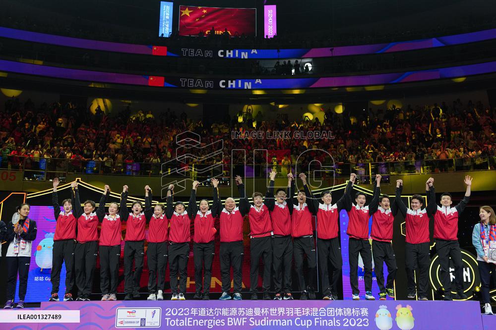 (SP)CHINA-SUZHOU-BADMINTON-SUDIRMAN CUP-FINAL-AWARDING CEREMONY (CN)