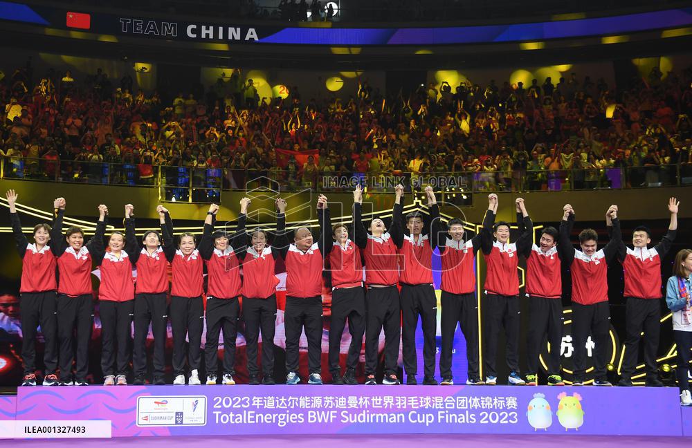 (SP)CHINA-SUZHOU-BADMINTON-SUDIRMAN CUP-FINAL-AWARDING CEREMONY (CN)