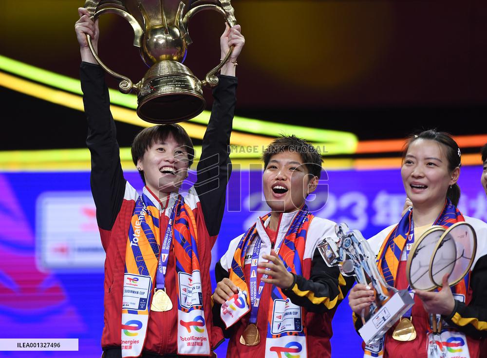 (SP)CHINA-SUZHOU-BADMINTON-SUDIRMAN CUP-FINAL-AWARDING CEREMONY (CN)