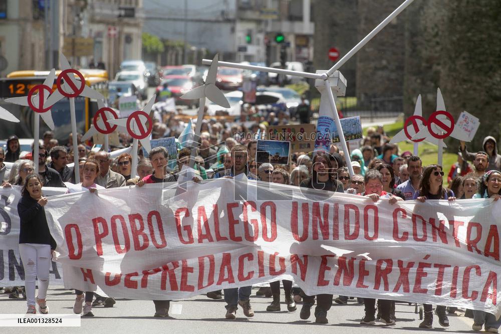 Demonstration against wind energy projects - Lugo