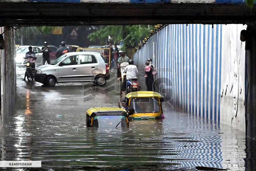 INDIA-BENGALURU-WATERLOGGED UNDERPASS-RESCUE