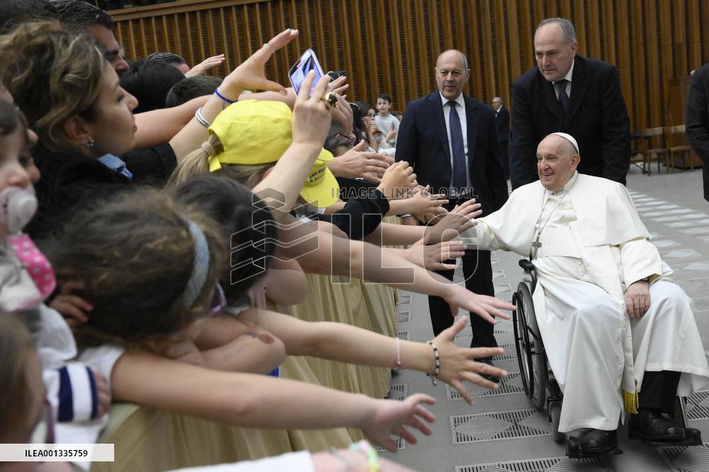 Pope Francis Meets Faithful Of Pilgrimage Of The Vocationist Family