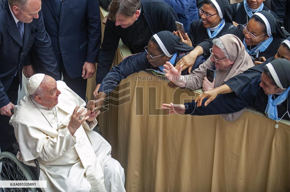 Pope Francis Meets Faithful Of Pilgrimage Of The Vocationist Family