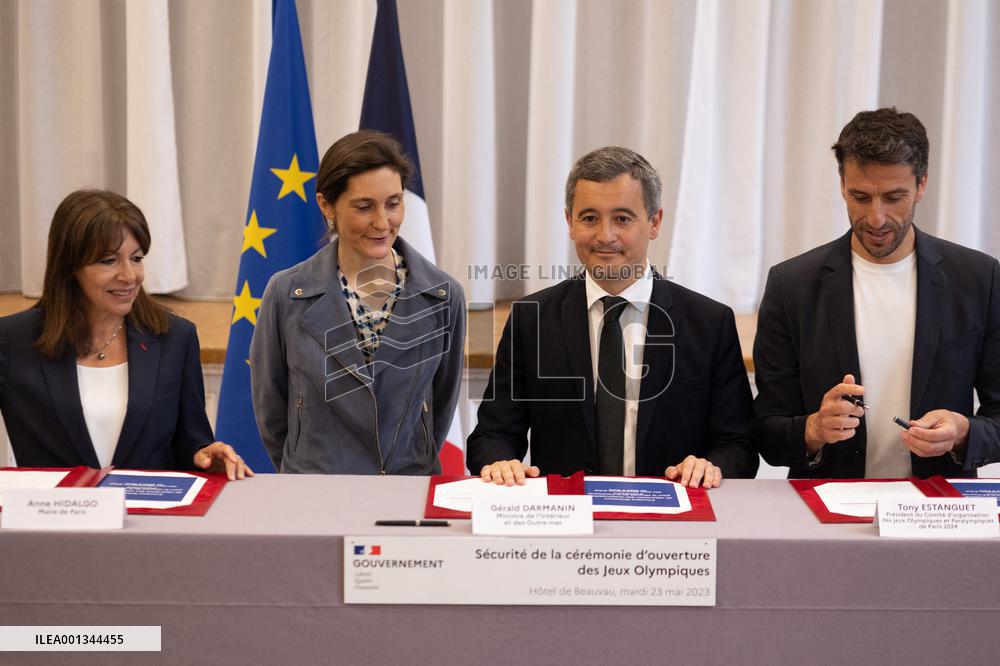 Signing of the protocol for the opening Paris 2024 Olympics - Paris