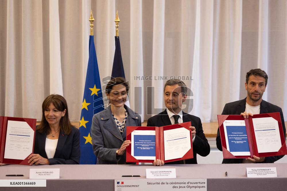 Signing of the protocol for the opening Paris 2024 Olympics - Paris