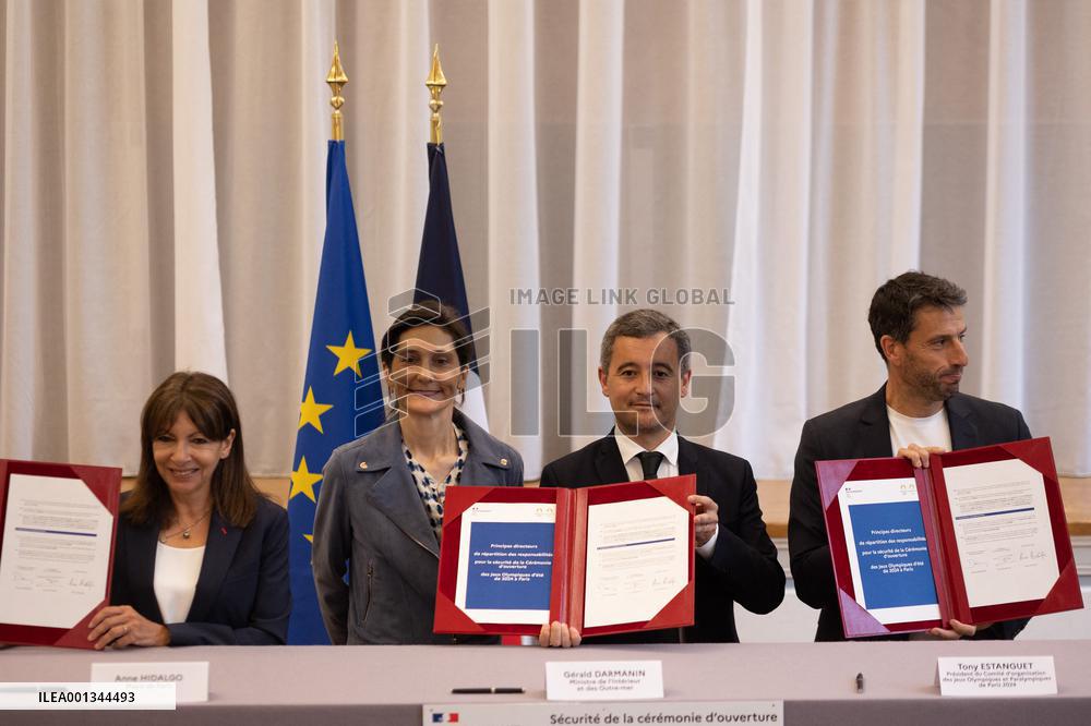 Signing of the protocol for the opening Paris 2024 Olympics - Paris