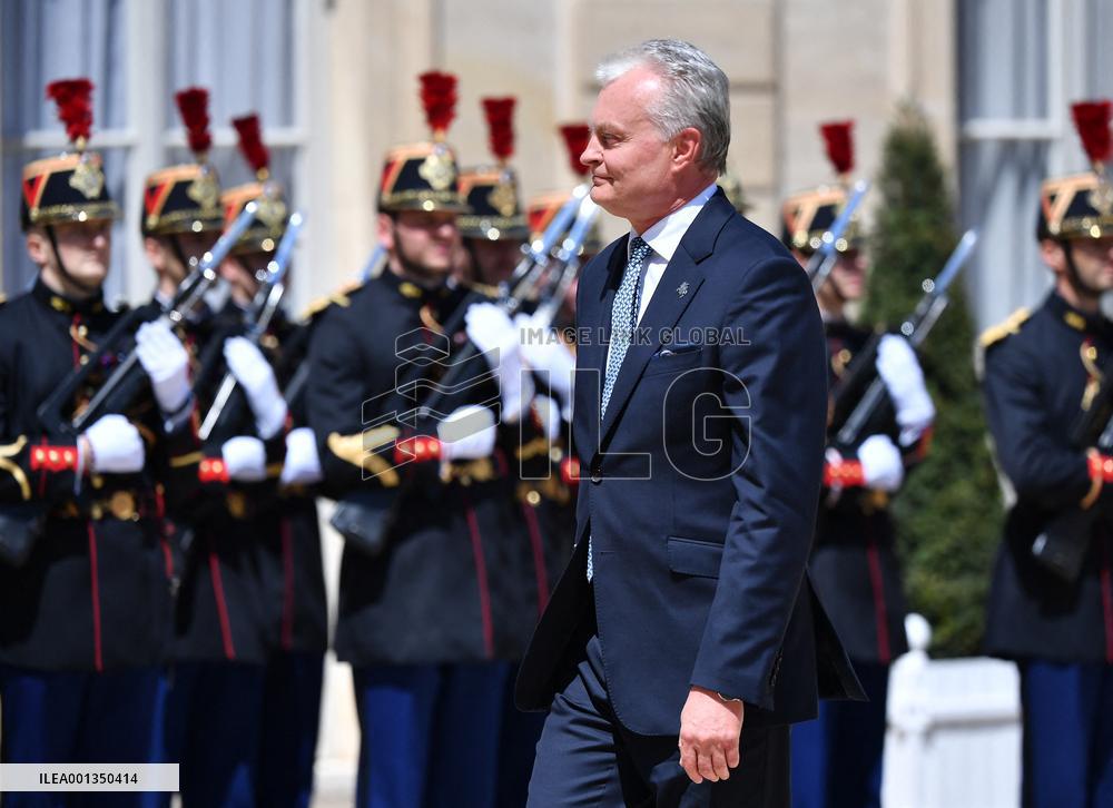 Emmanuel Macron Receives Lithuania's President - Paris