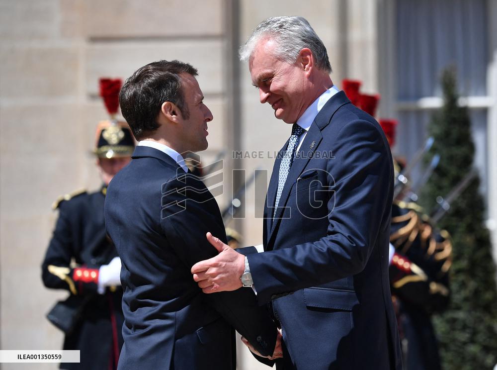 Emmanuel Macron Receives Lithuania's President - Paris