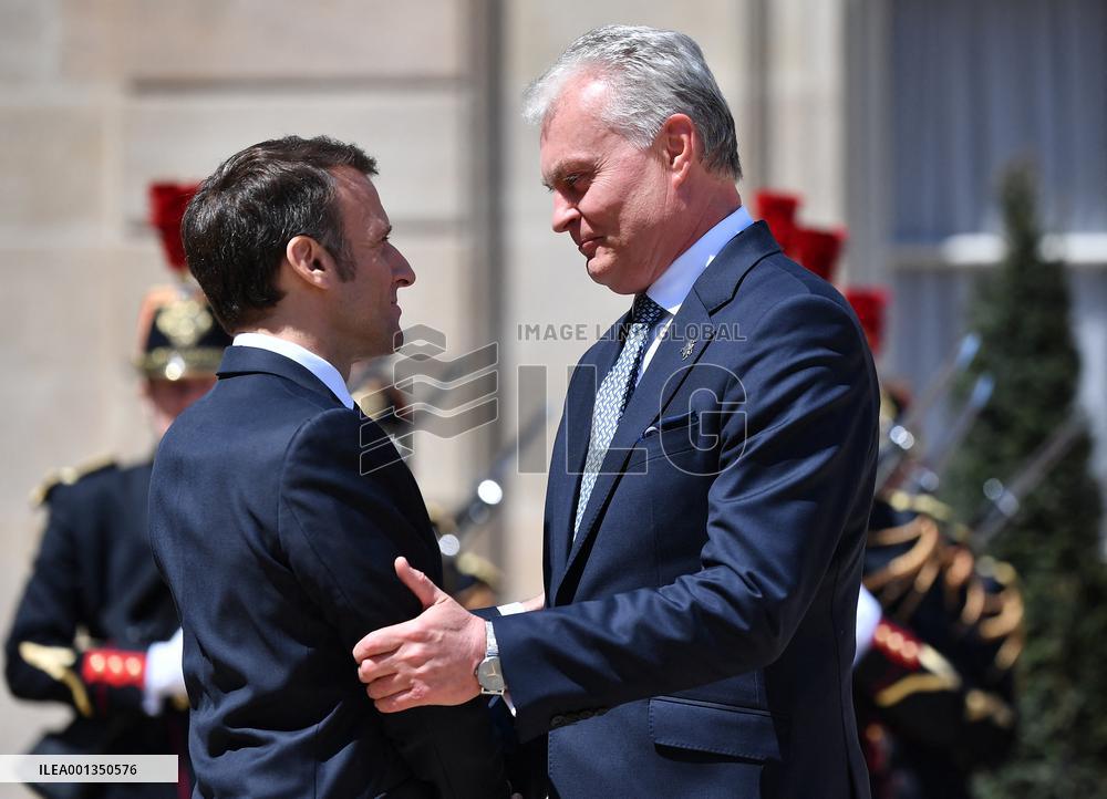 Emmanuel Macron Receives Lithuania's President - Paris