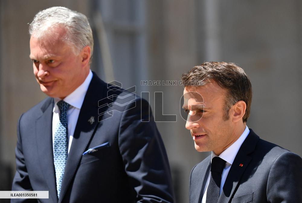 Emmanuel Macron Receives Lithuania's President - Paris