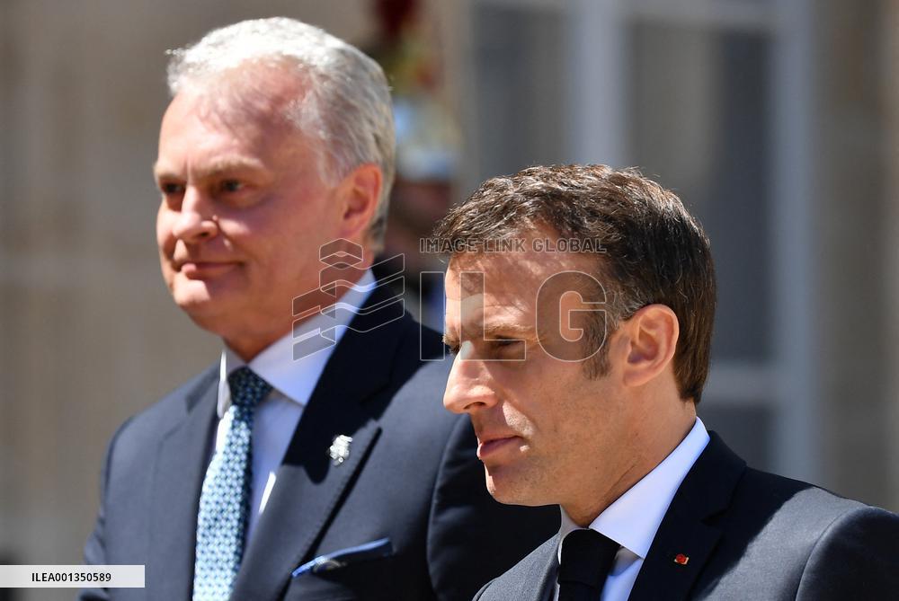 Emmanuel Macron Receives Lithuania's President - Paris