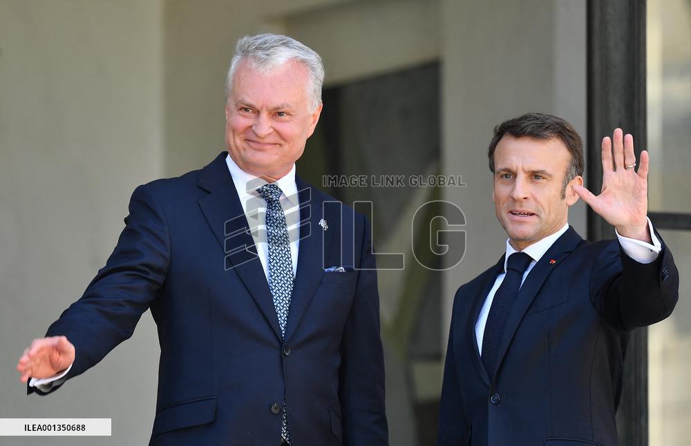 Emmanuel Macron Receives Lithuania's President - Paris