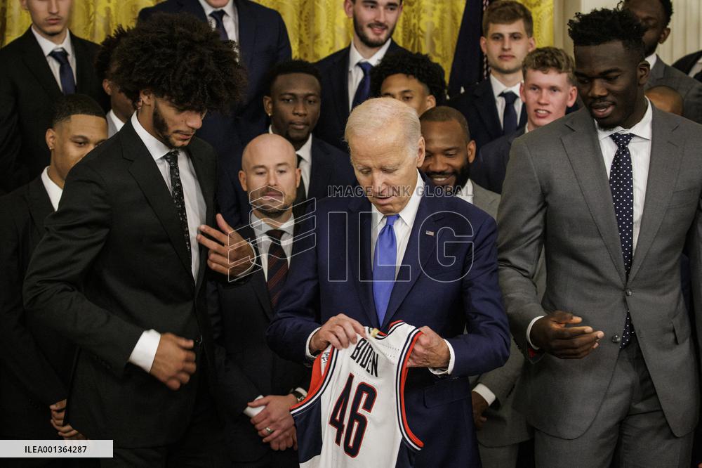 DC: President Biden Welcomes 2022-2023 NCAA Men’s Basketball Champions, the University of Connecticut Huskies, to the White Hous