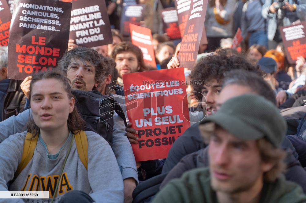 Climate Protest Outside TotalEnergies General Assembly - Paris