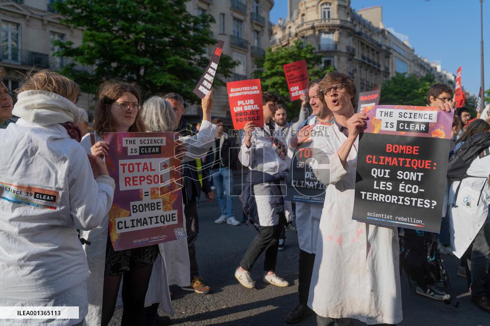 Climate Protest Outside TotalEnergies General Assembly - Paris
