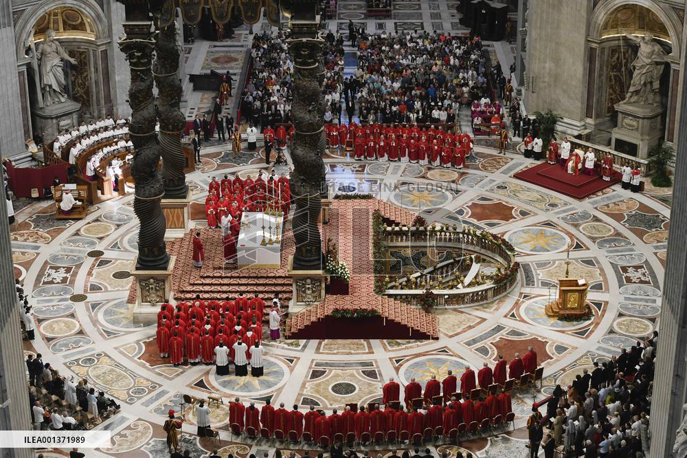 Pope Francis Leads A Pentacostal Mass