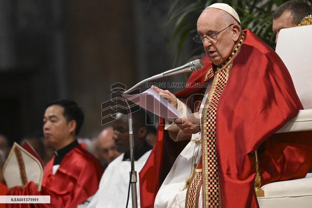 Pope Francis Leads A Pentacostal Mass