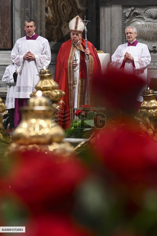 Pope Francis Leads A Pentacostal Mass