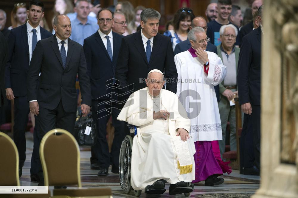 Pope Francis Leads A Pentacostal Mass