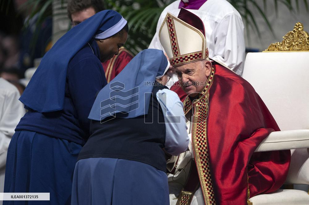 Pope Francis Leads A Pentacostal Mass