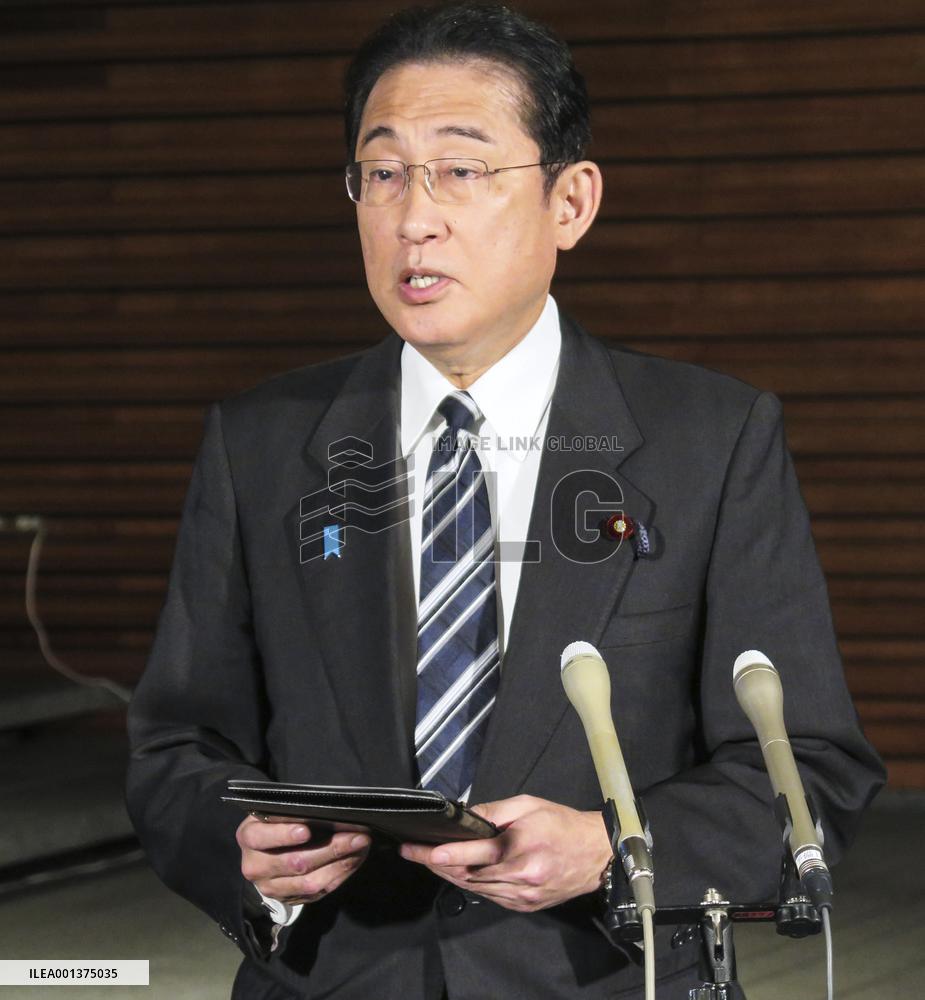 Japan PM Kishida on son's resignation