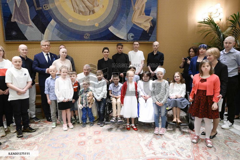 Pope Francis Audience With Sick Children - Vatican