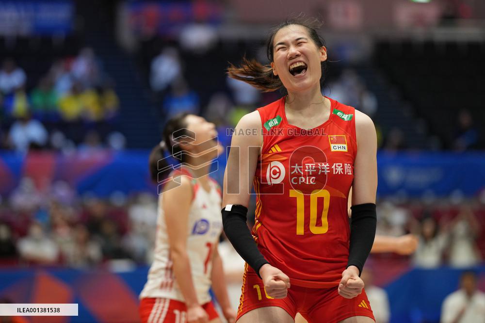 (SP)JAPAN-NAGOYA-VOLLEYBALL-NATIONS LEAGUE-WOMEN-CHN VS BRA