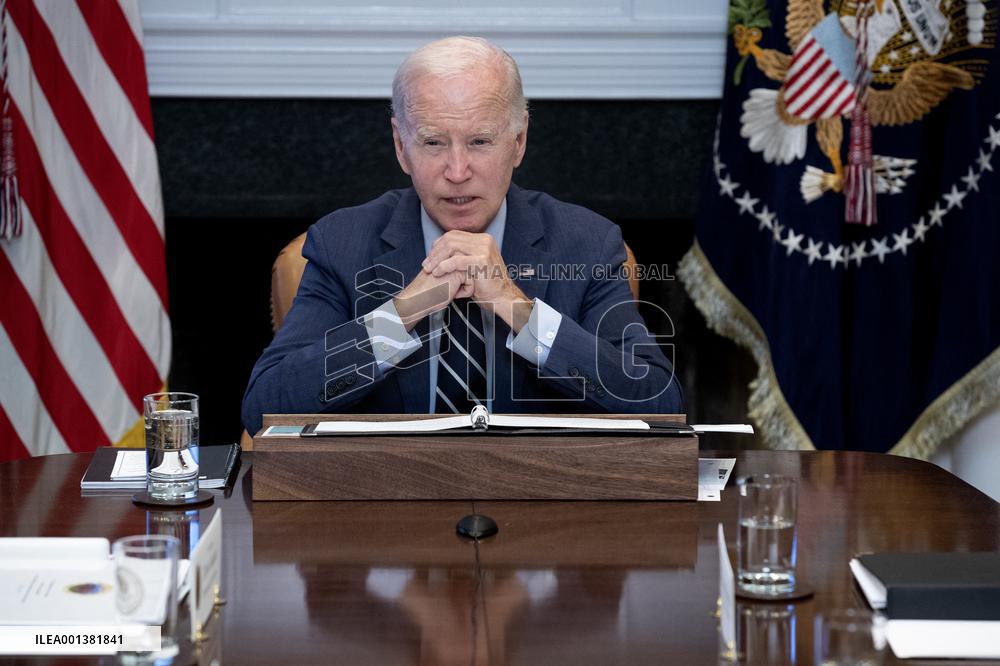 US President Joe Biden holds a meeting on extreme weather preparedness