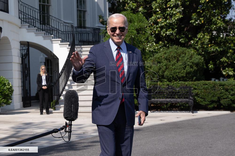 US President Joe Biden departs the White House