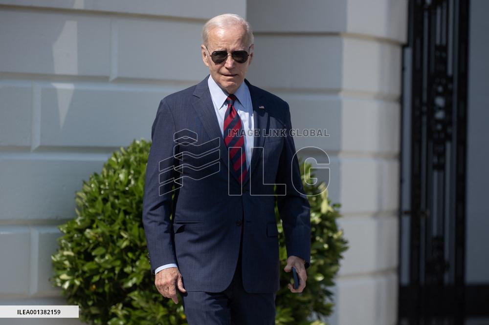 US President Joe Biden departs the White House
