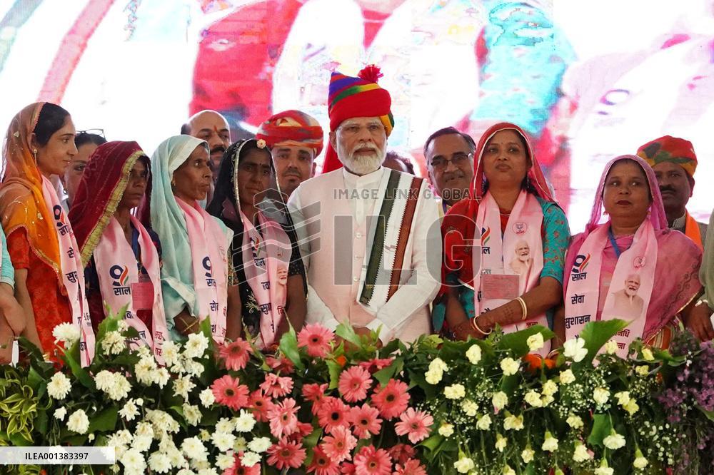 PM Modi Addresses Public Meeting In Ajmer - India