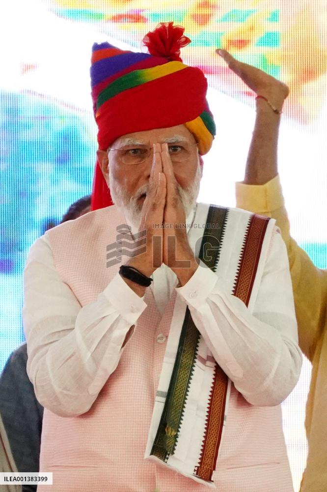 PM Modi Addresses Public Meeting In Ajmer - India