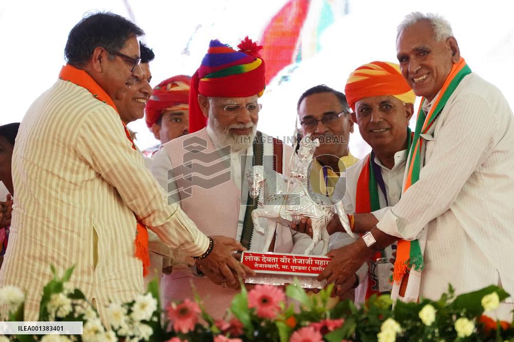 PM Modi Addresses Public Meeting In Ajmer - India