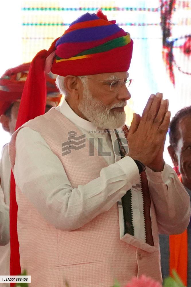 PM Modi Addresses Public Meeting In Ajmer - India