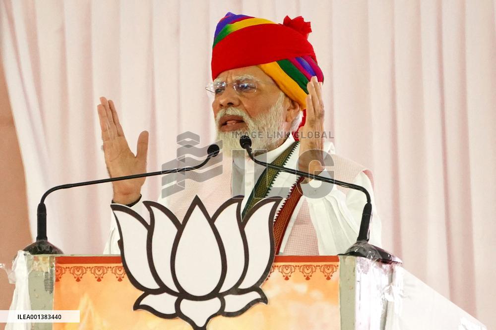 PM Modi Addresses Public Meeting In Ajmer - India