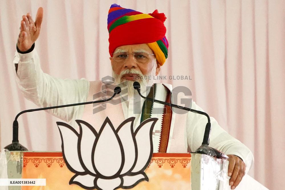 PM Modi Addresses Public Meeting In Ajmer - India