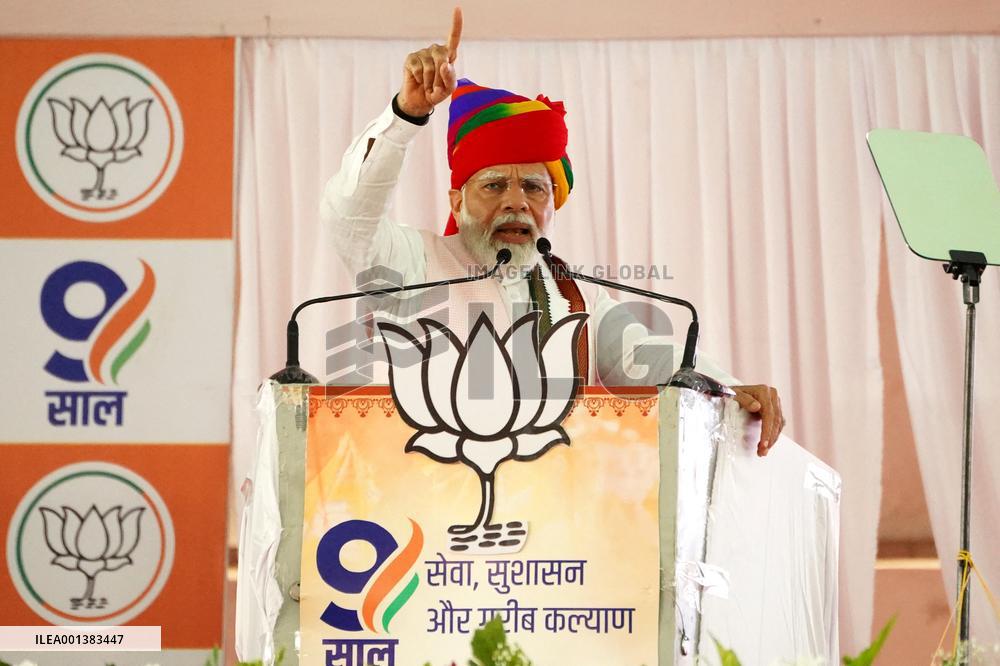 PM Modi Addresses Public Meeting In Ajmer - India