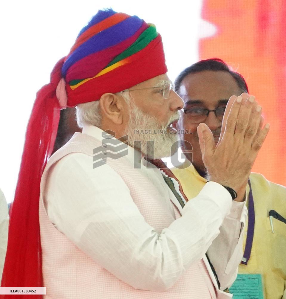 PM Modi Addresses Public Meeting In Ajmer - India