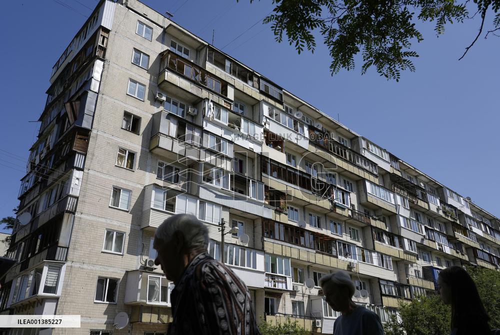 Aftermath of missile attack on Kyiv